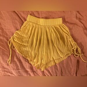 Free People FP Beach - Yellow Women’s Ribbed Drawstring Shorts XS